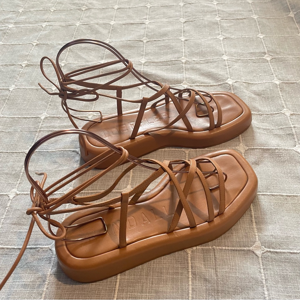 The Loefflet Randall Beau Wrap Platform Sandal Crisscross Straps Leather Sz 8 — image 4 of 8